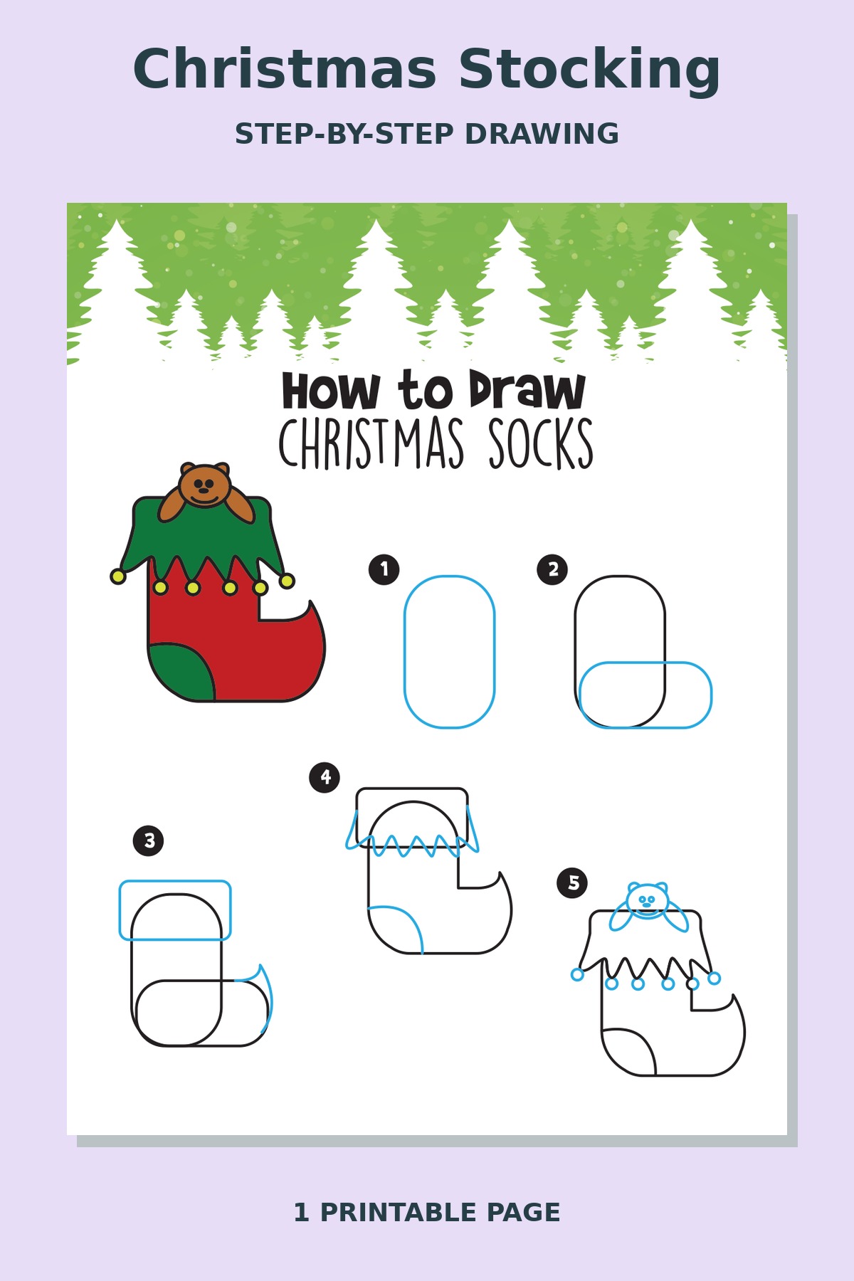 How to Draw Christmas Stocking