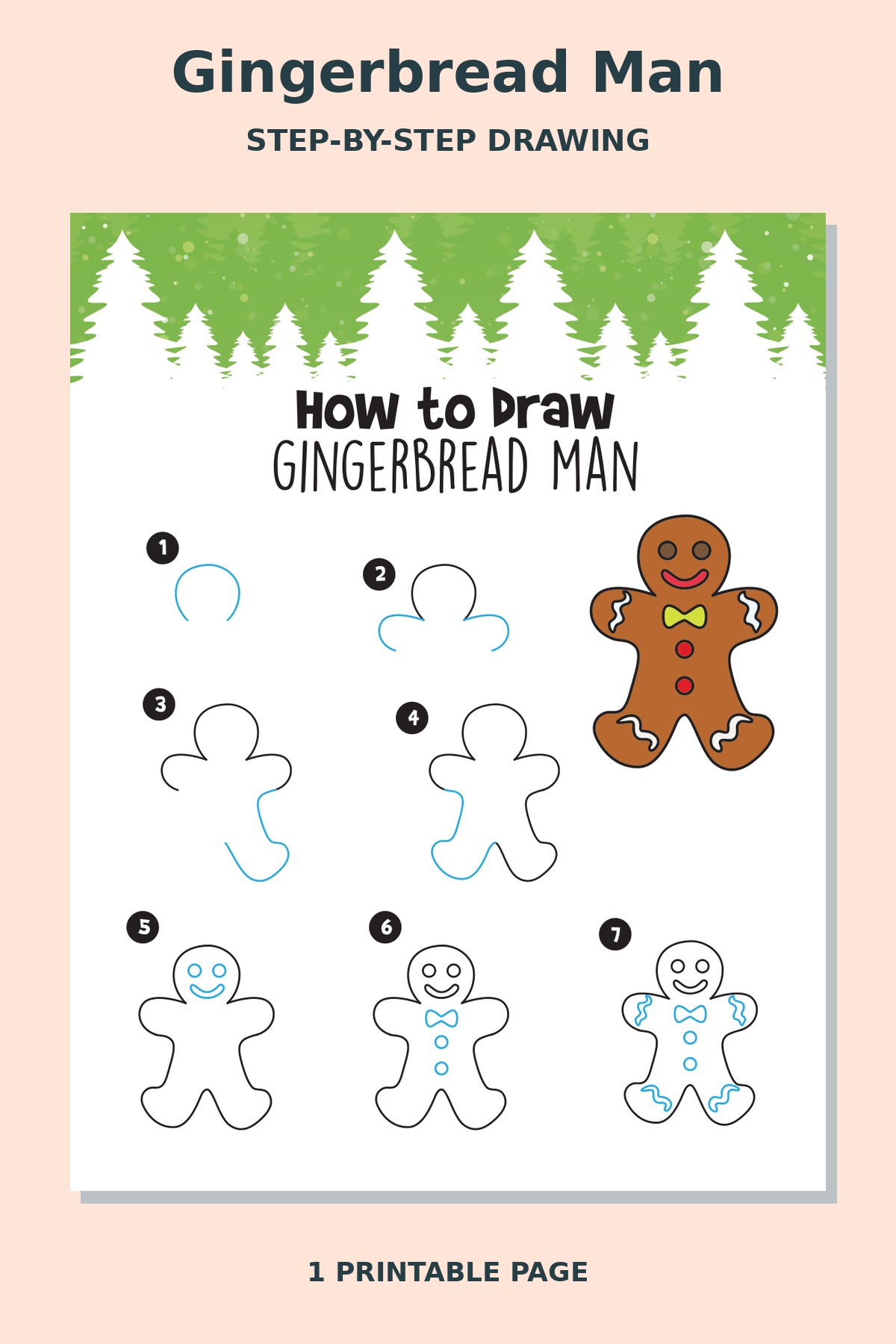 How to Draw Gingerbread Man