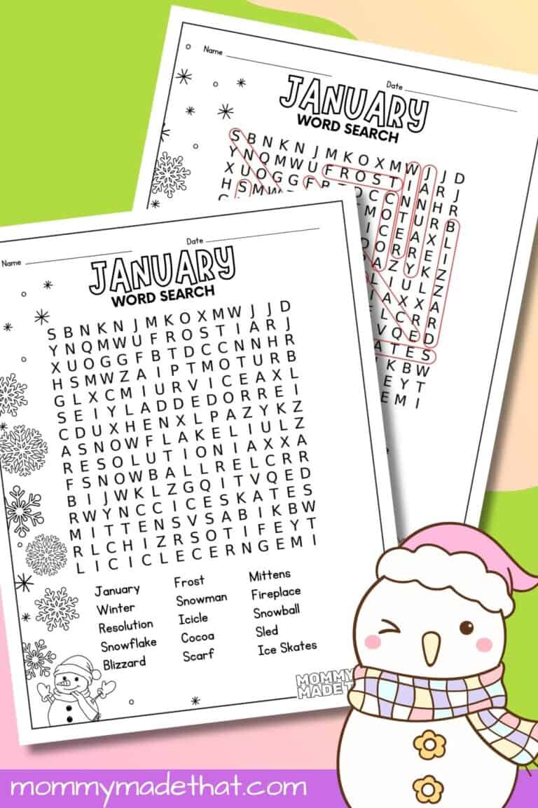 January Word Search
