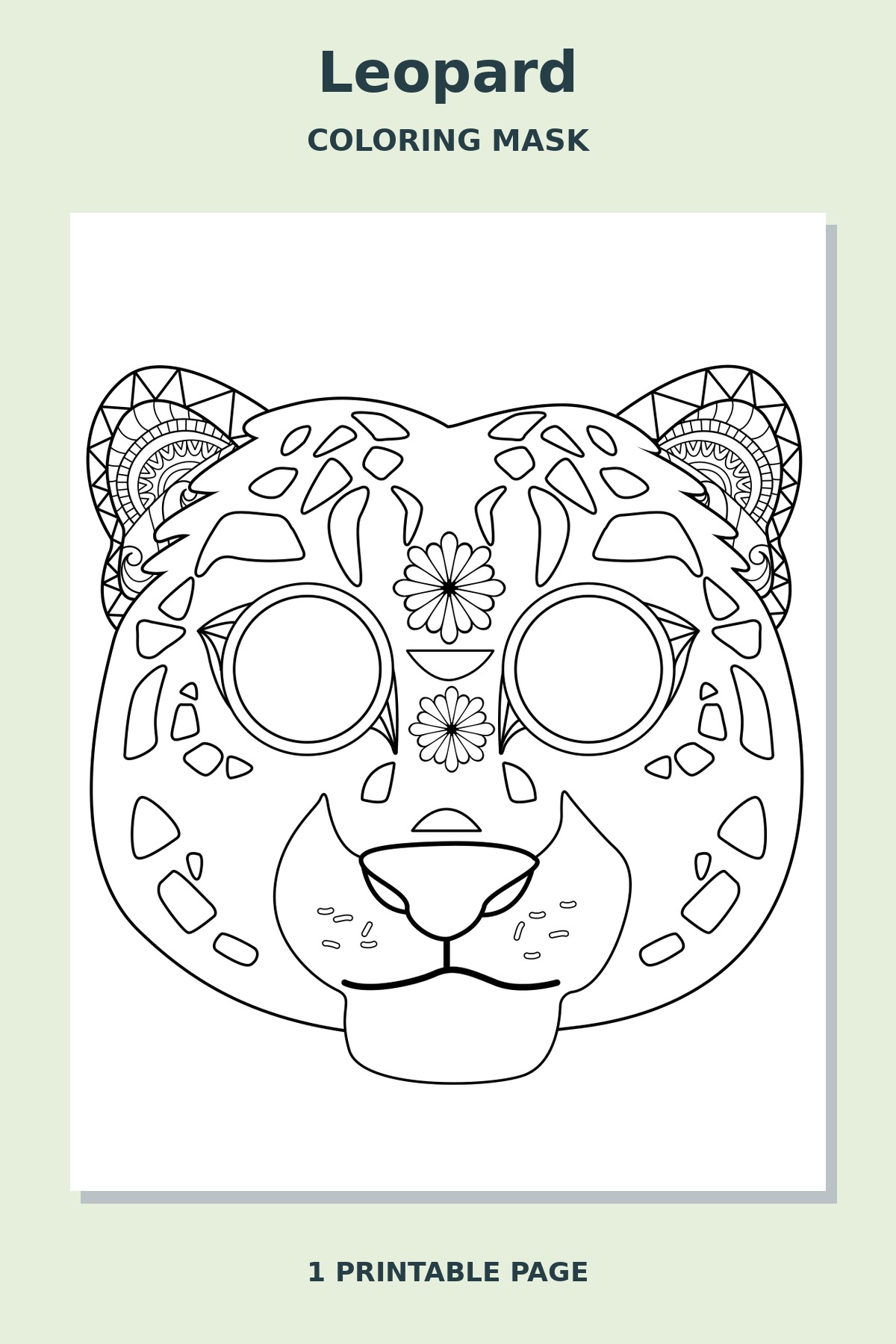 Leopard Mandala Coloring Mask