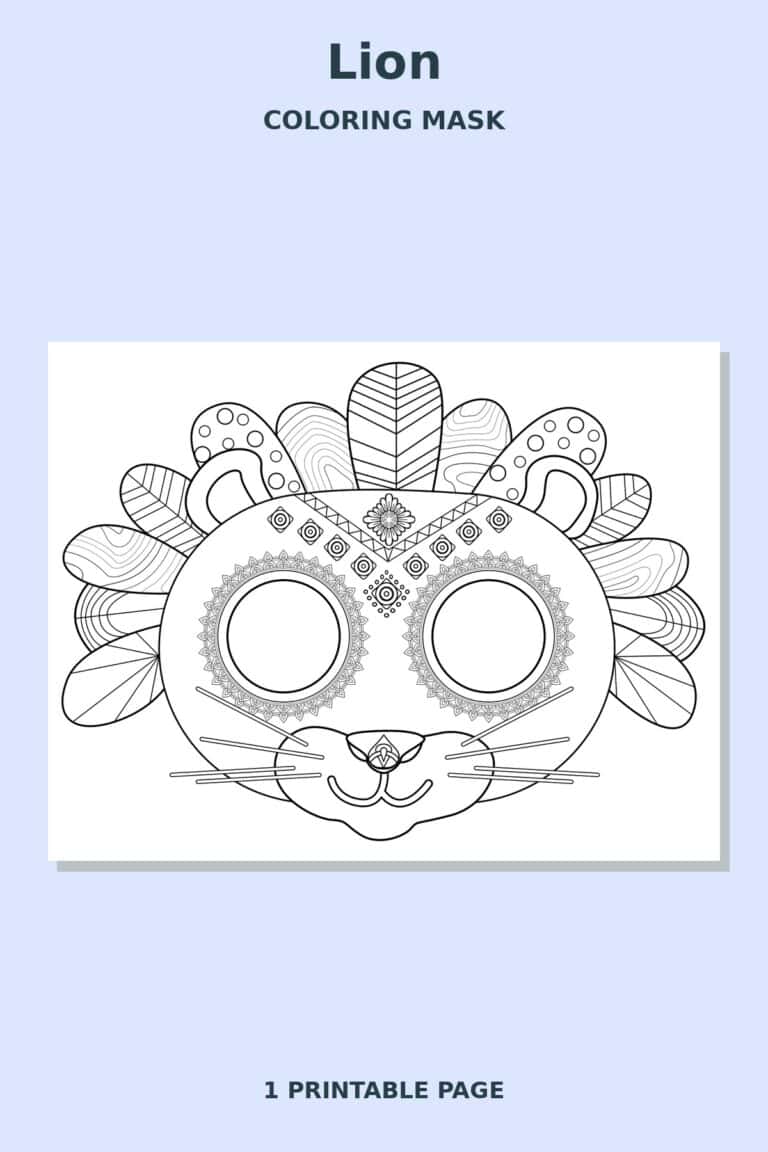 Lion Mandala Coloring Mask