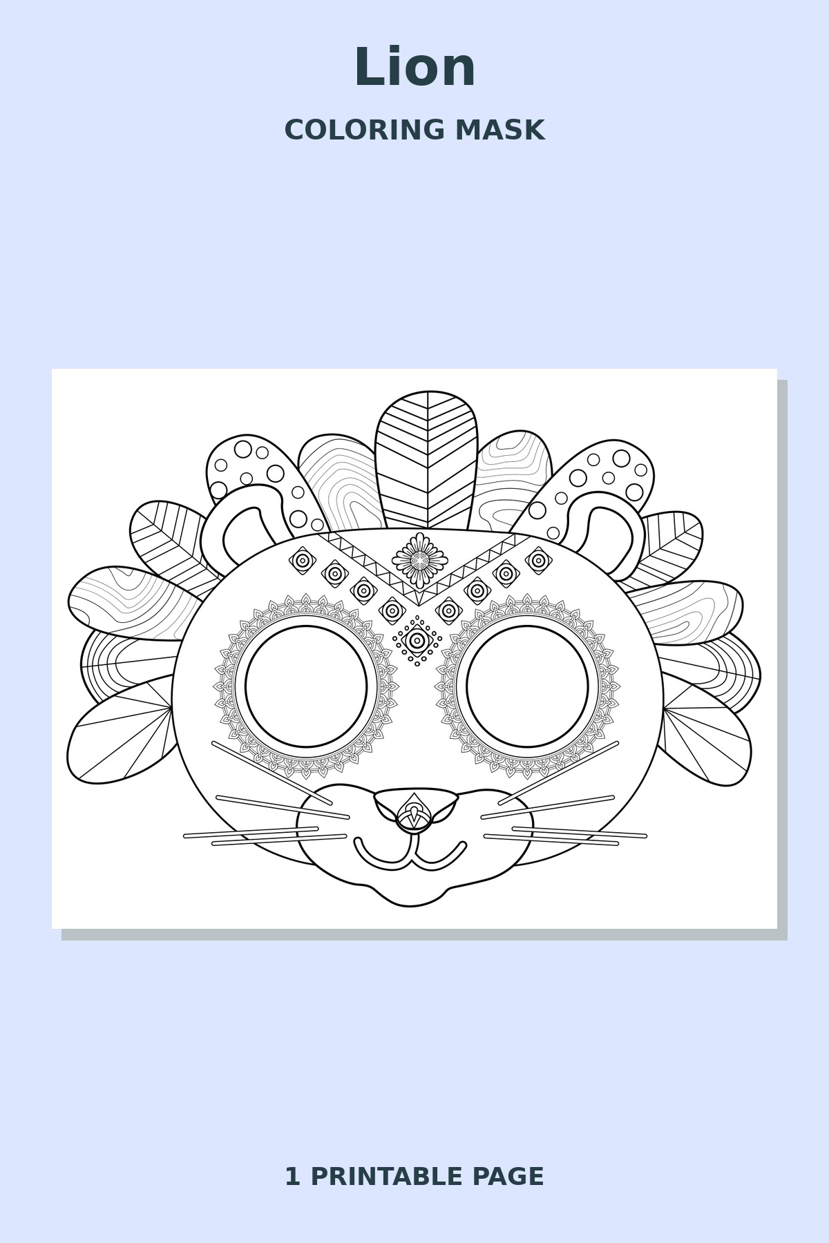 Lion Mandala Coloring Mask