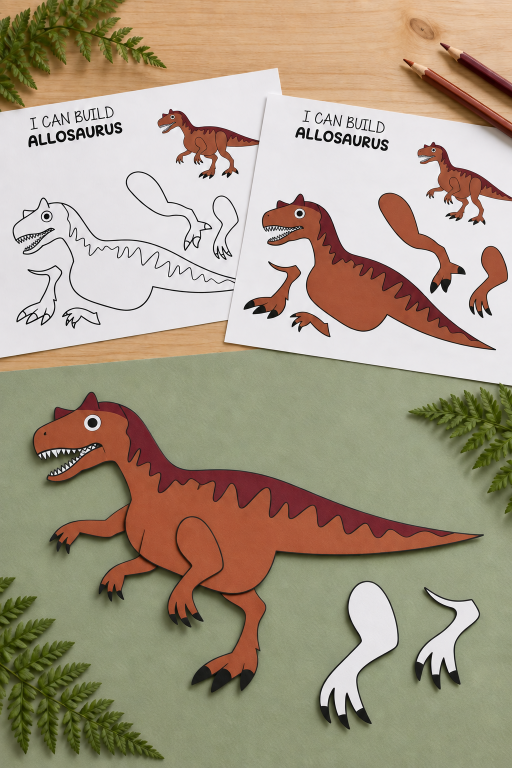 Allosaurus Cut and Paste Craft