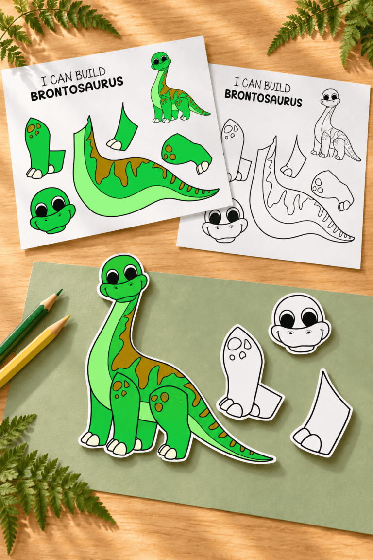Brontosaurus Cut and Paste Craft