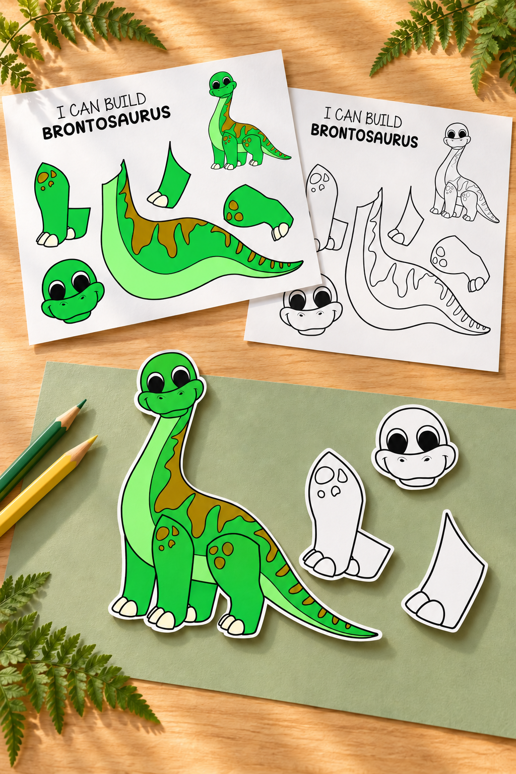 Brontosaurus Cut and Paste Craft