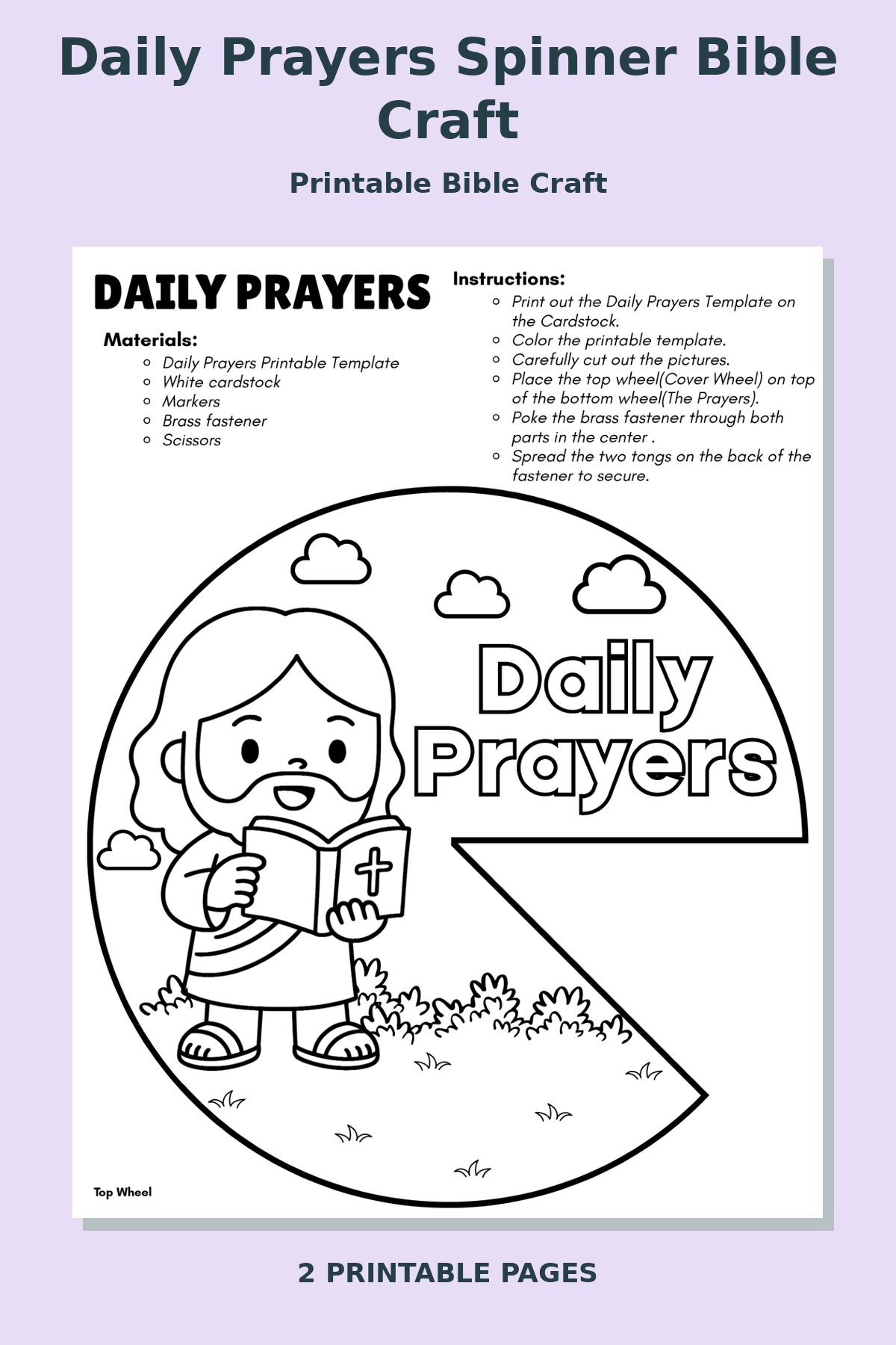 Daily Prayers Spinner Bible Craft