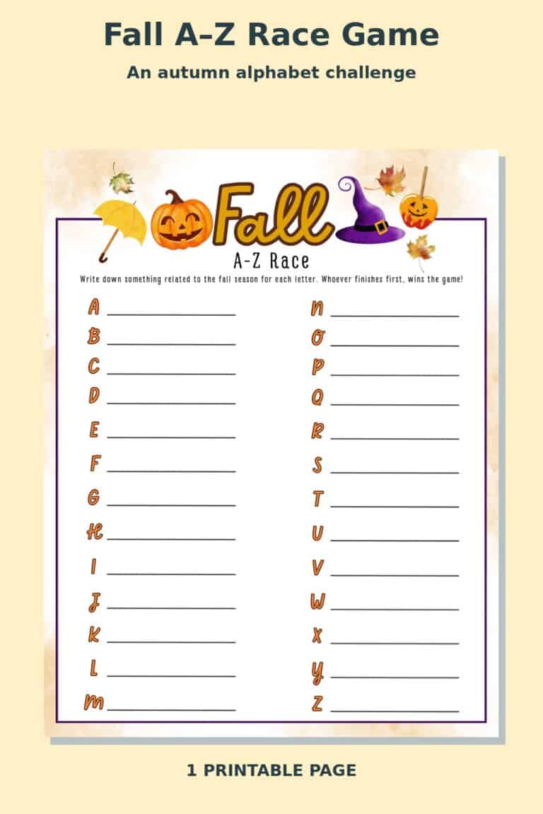 Fall A–Z Race Game