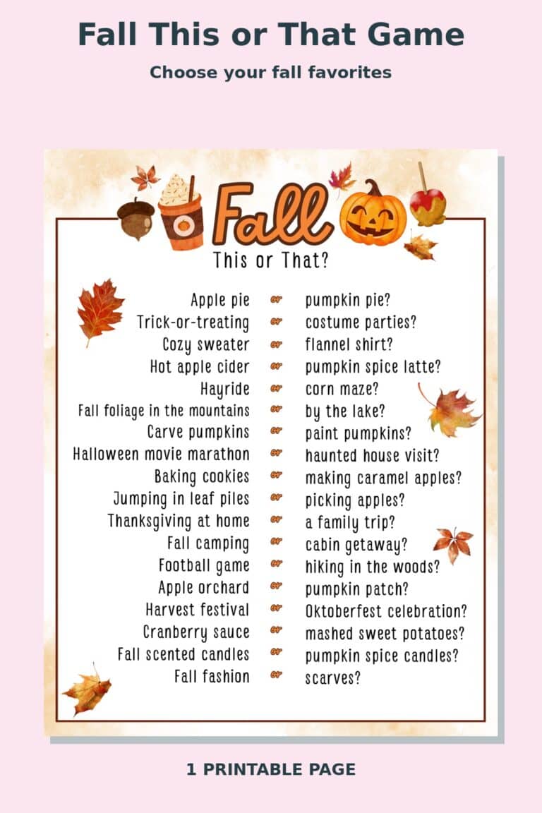 Fall This or That Game