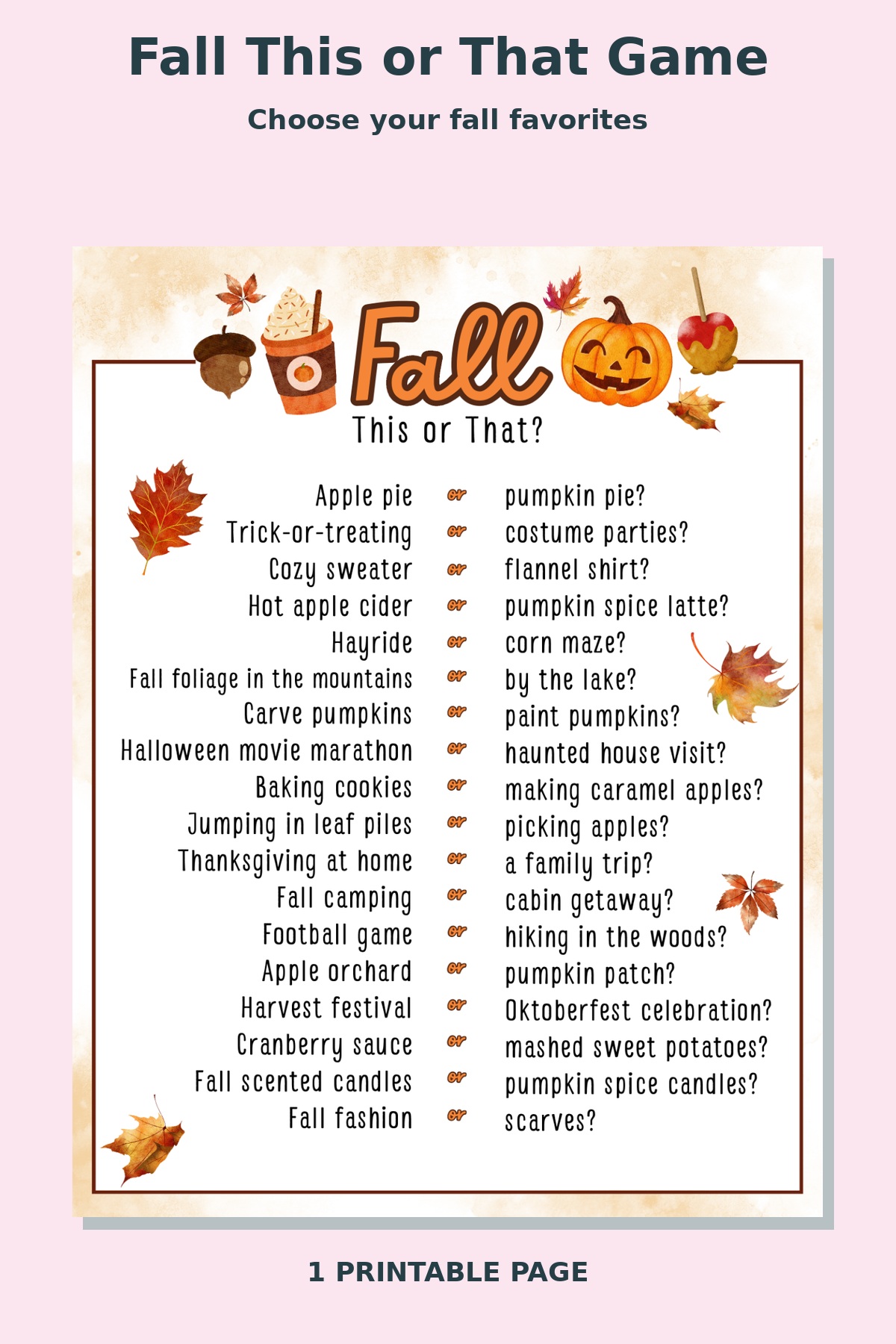 Fall This or That Game