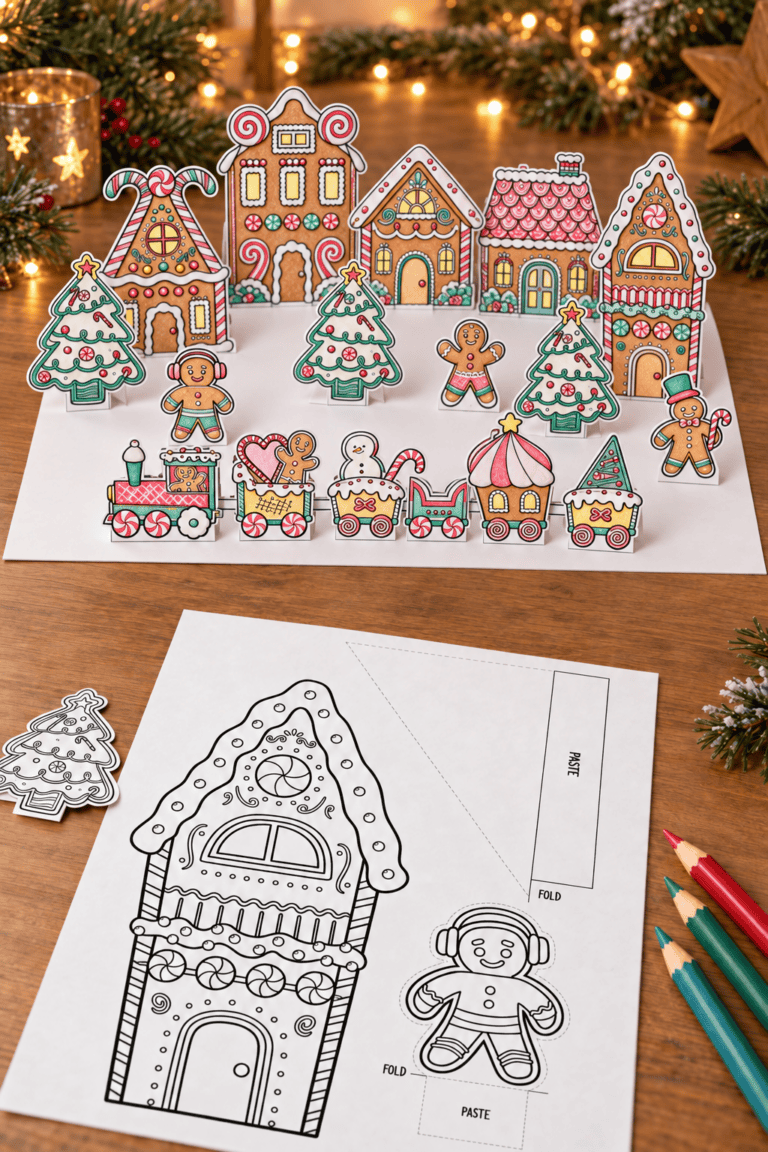 Gingerbread Village Paper Craft