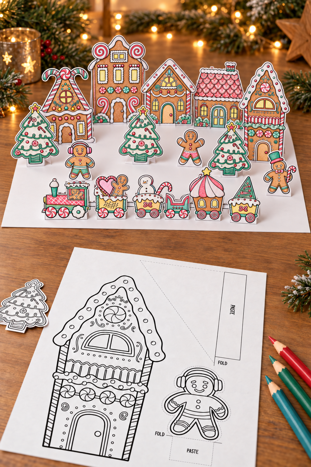 Gingerbread Village Paper Craft