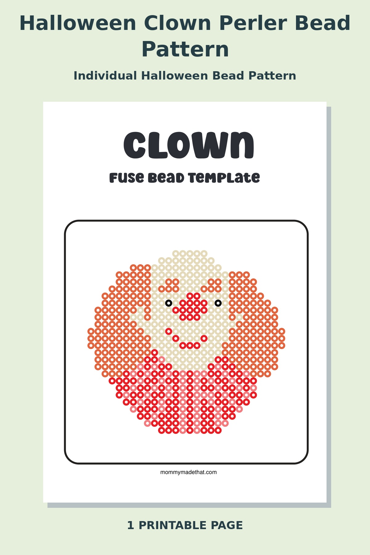 Halloween Clown Perler Bead Pattern