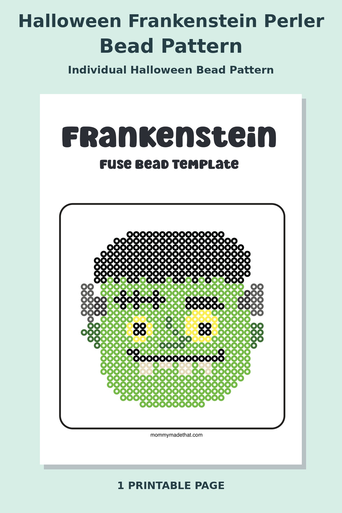 Halloween Frankenstein Perler Bead Pattern