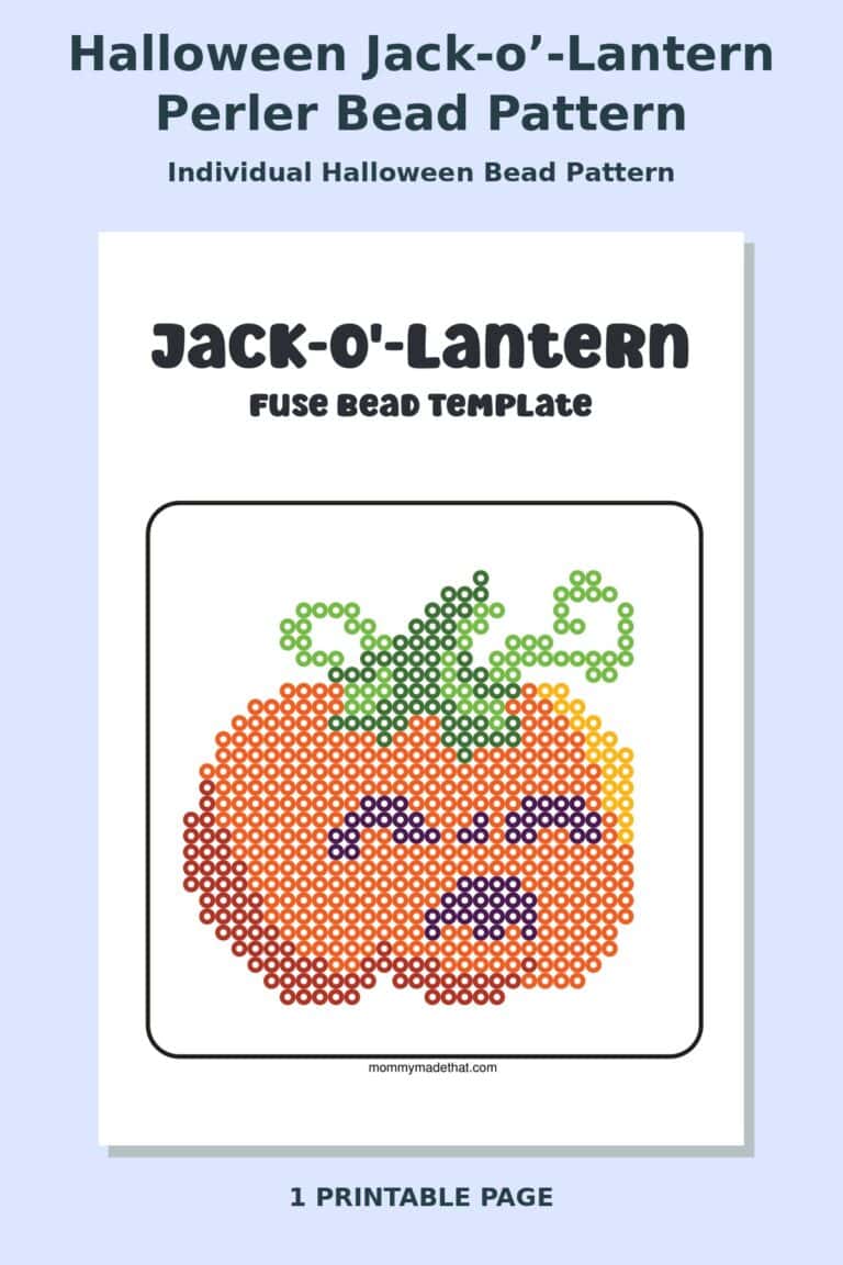 Halloween Jack-o’-Lantern Perler Bead Pattern