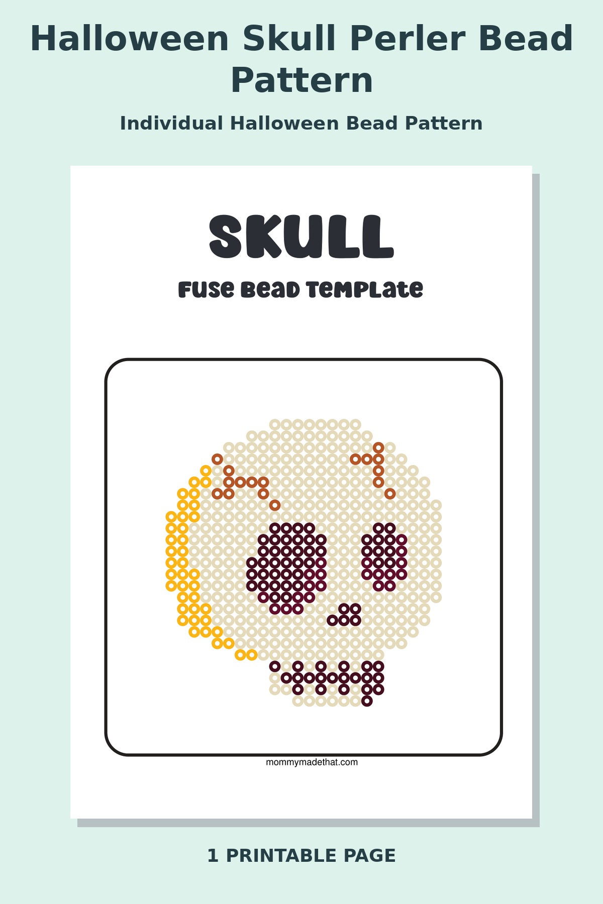 Halloween Skull Perler Bead Pattern