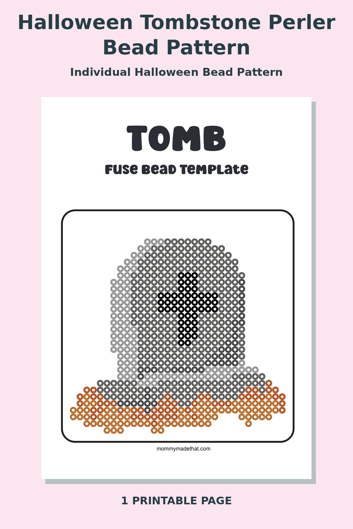 Halloween Tombstone Perler Bead Pattern