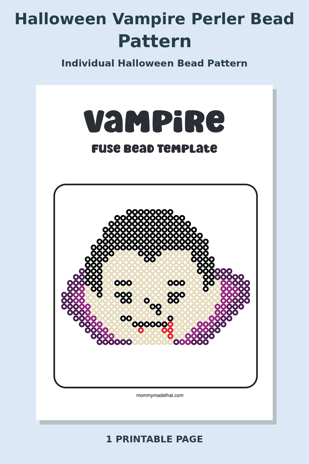 Halloween Vampire Perler Bead Pattern