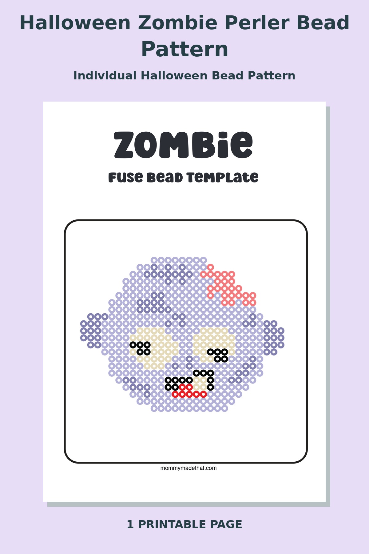 Halloween Zombie Perler Bead Pattern