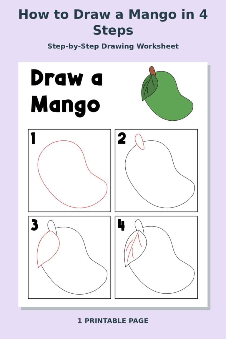 How to Draw a Mango in 4 Steps