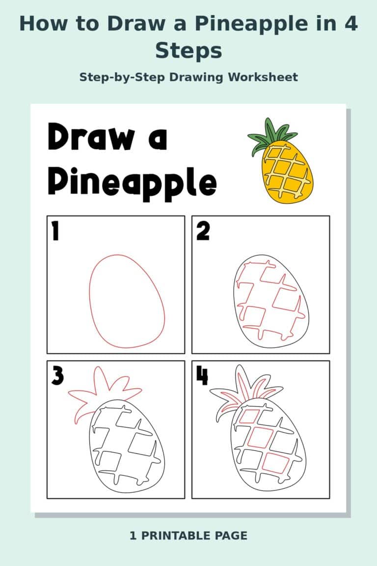 How to Draw a Pineapple in 4 Steps
