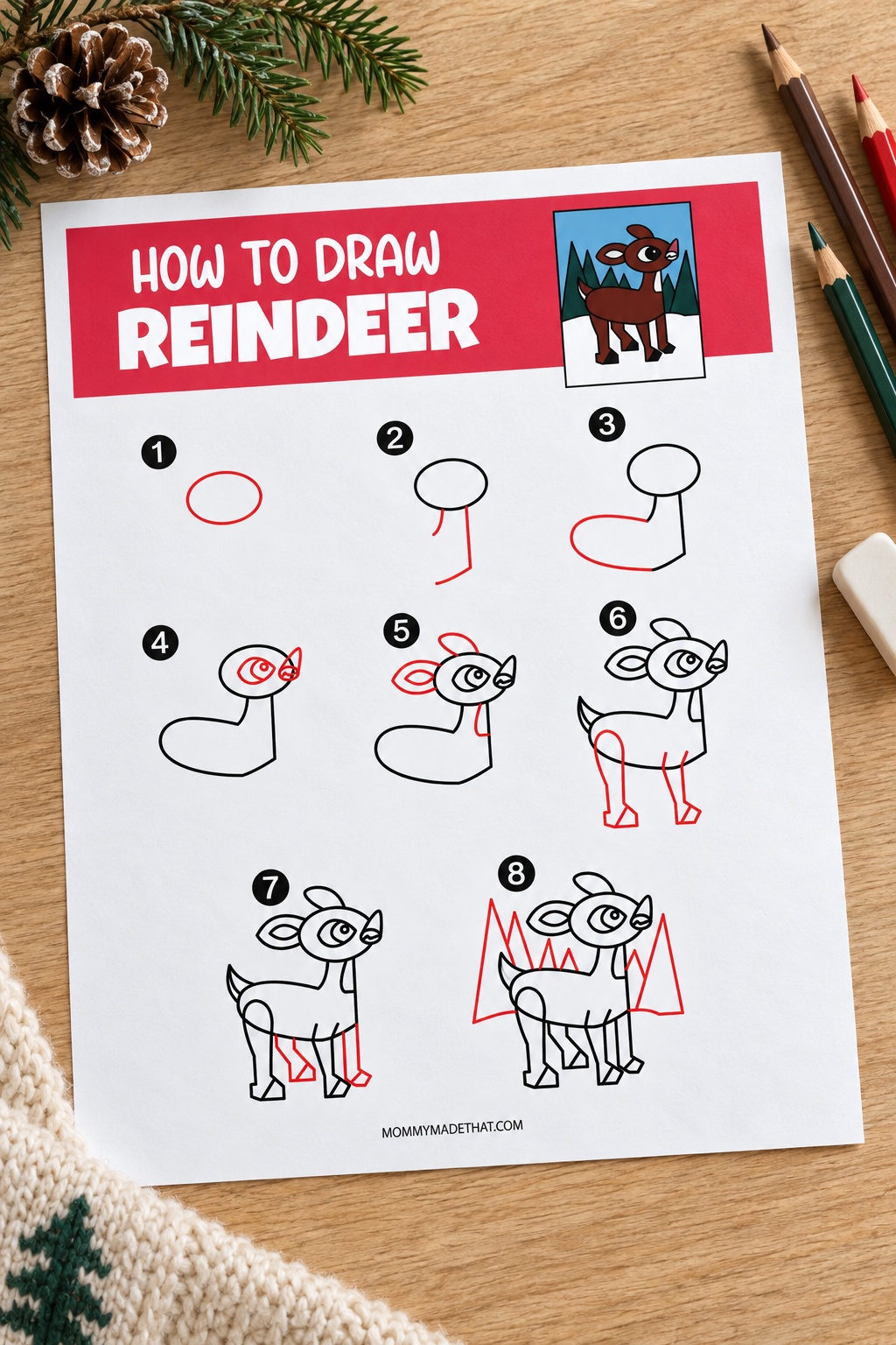 How to Draw a Reindeer