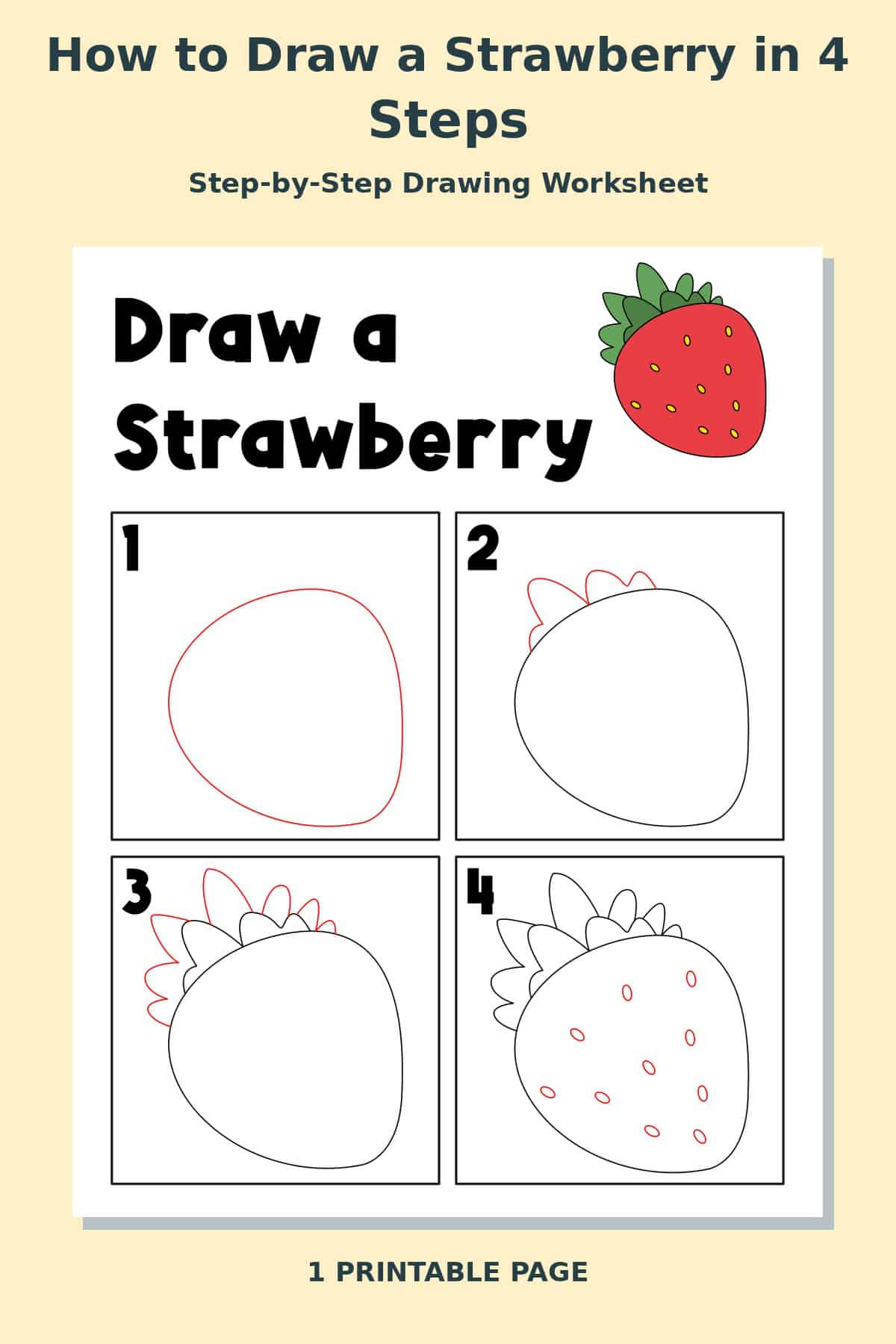How to Draw a Strawberry in 4 Steps