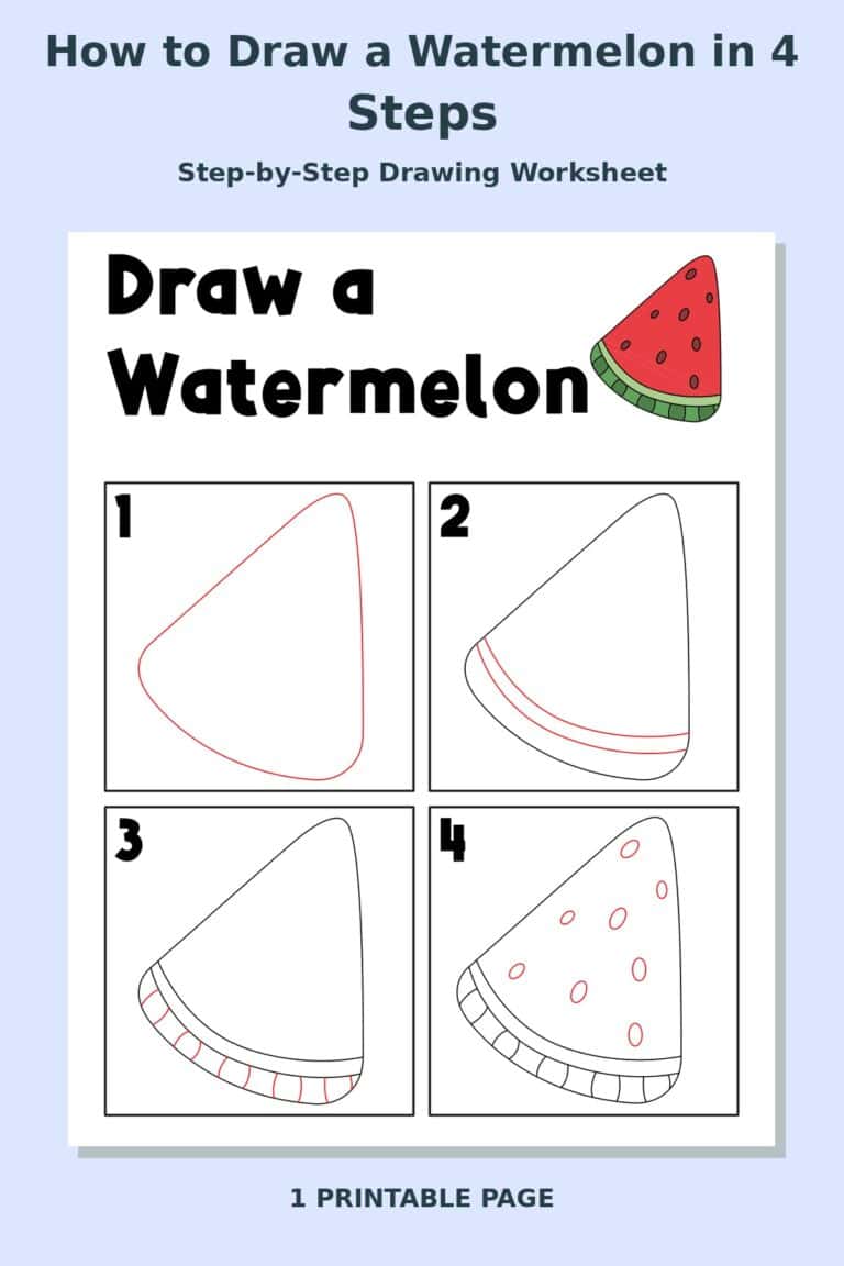 How to Draw a Watermelon in 4 Steps
