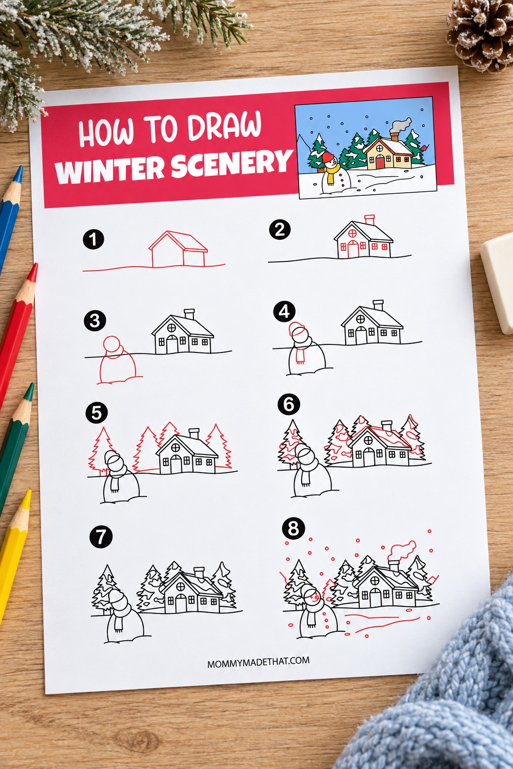 How to Draw a Winter Scene