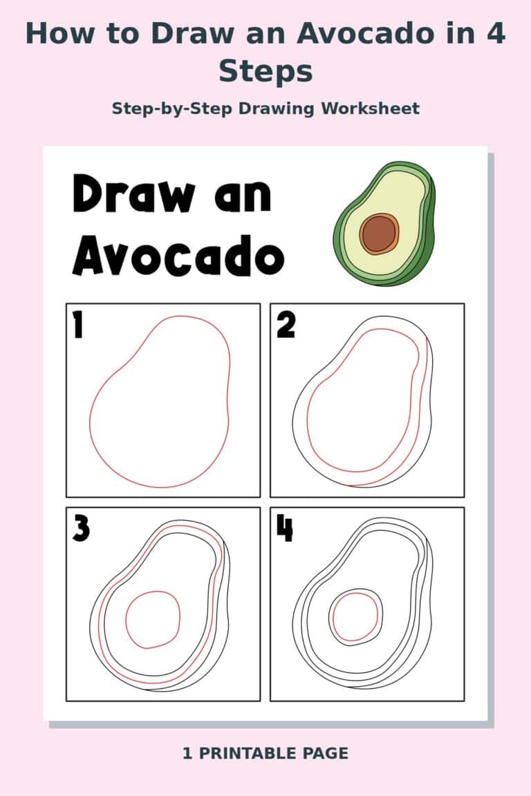 How to Draw an Avocado in 4 Steps