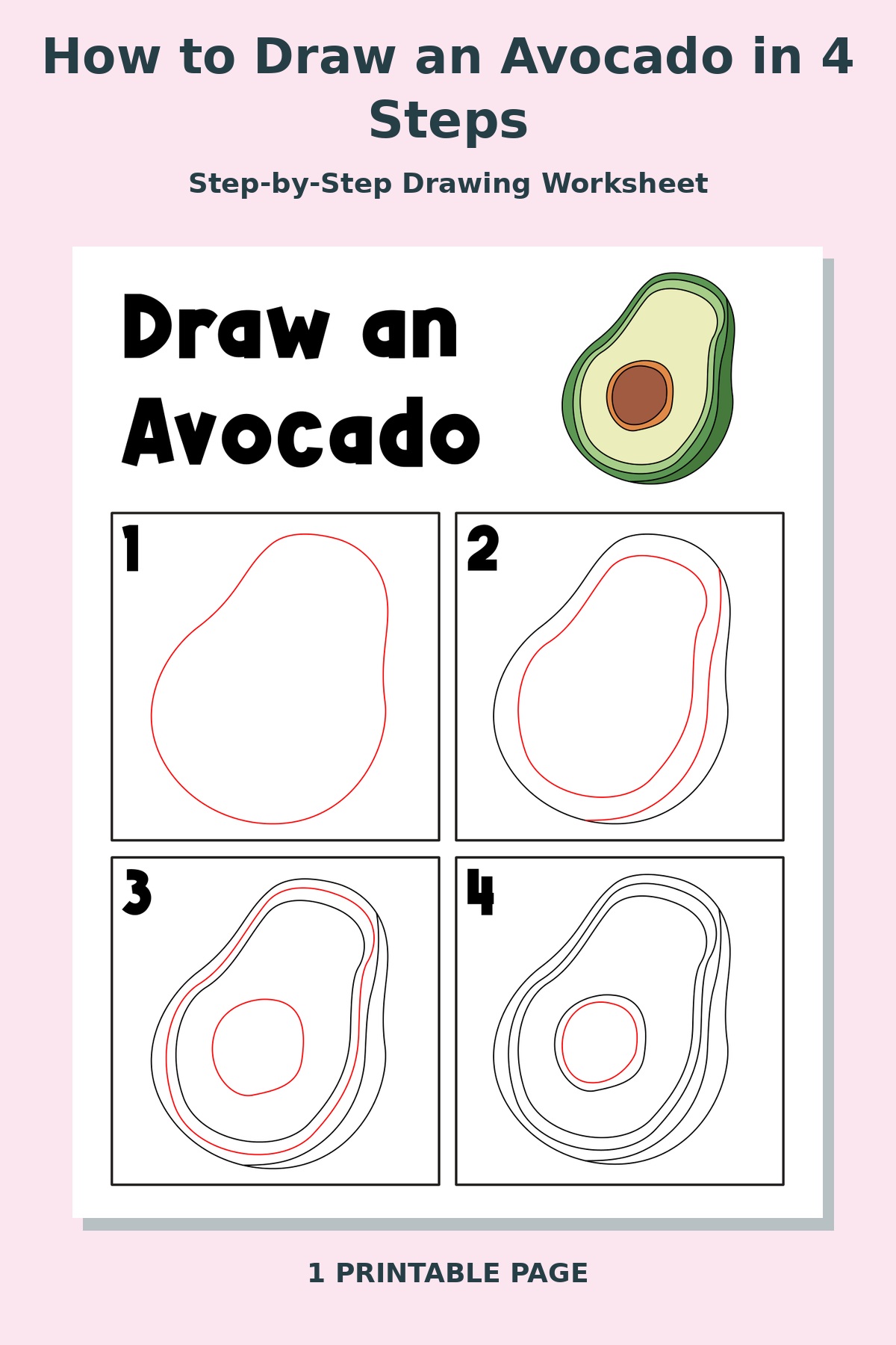 How to Draw an Avocado in 4 Steps