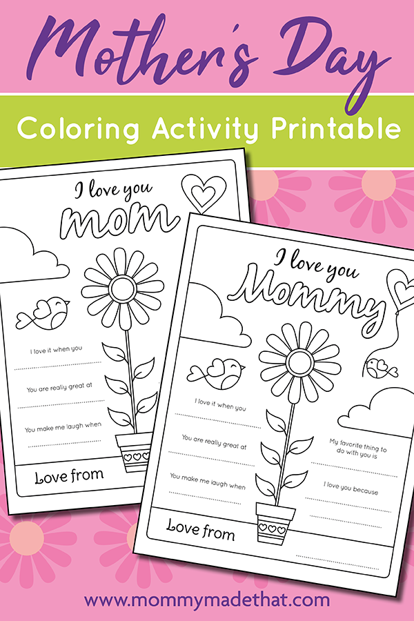 I Love Mom Printable