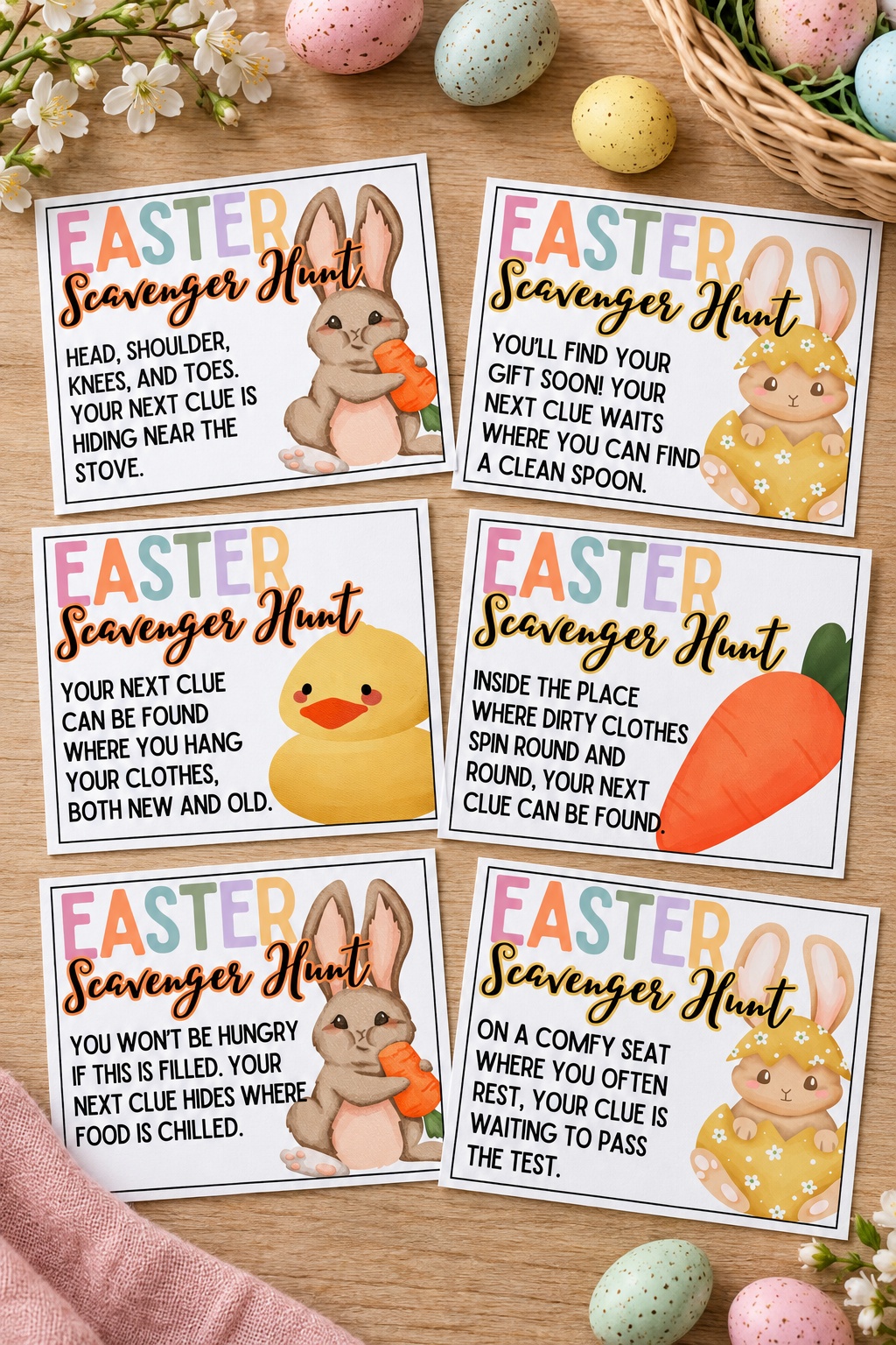 Indoor Easter Scavenger Hunt Cards