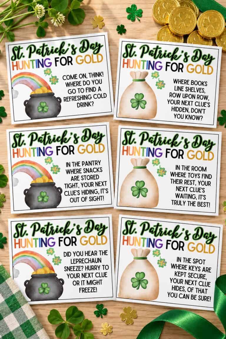 Indoor St. Patrick’s Day Scavenger Hunt Cards
