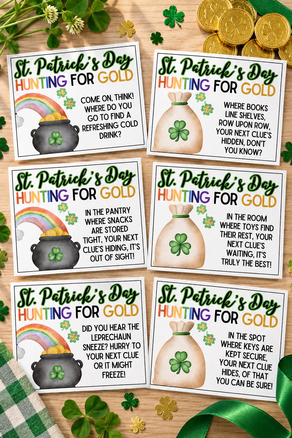 Indoor St. Patrick’s Day Scavenger Hunt Cards