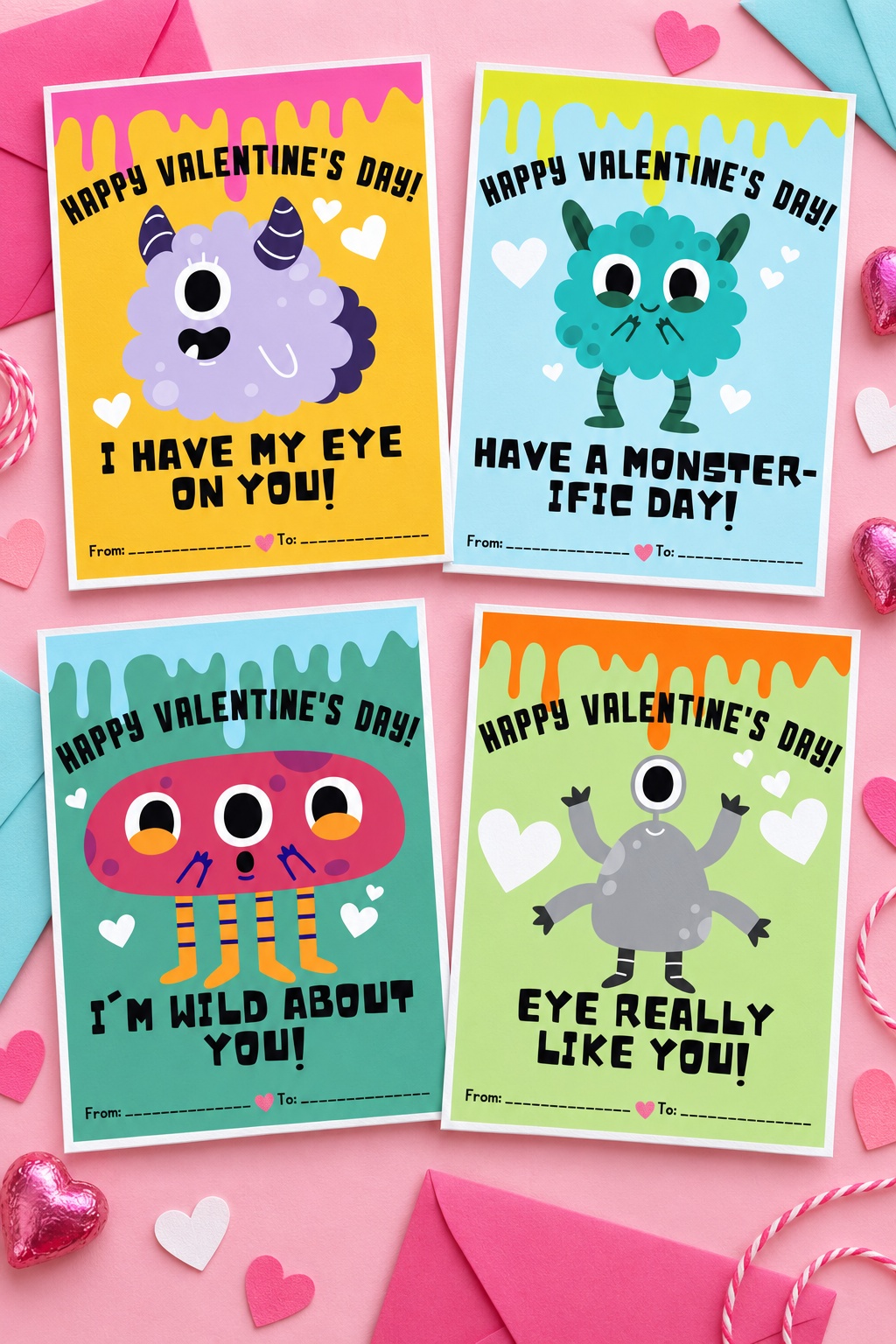 Monster Valentine’s Day Cards
