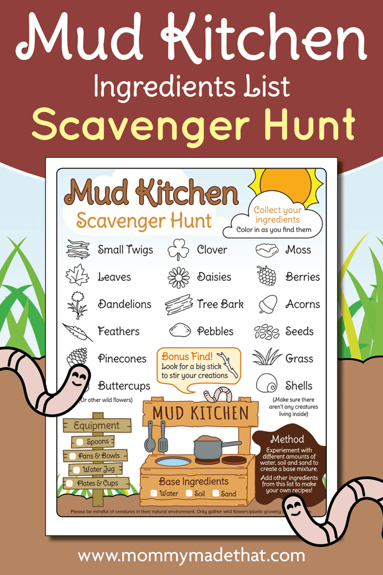 Mud Kitchen Scavenger Hunt