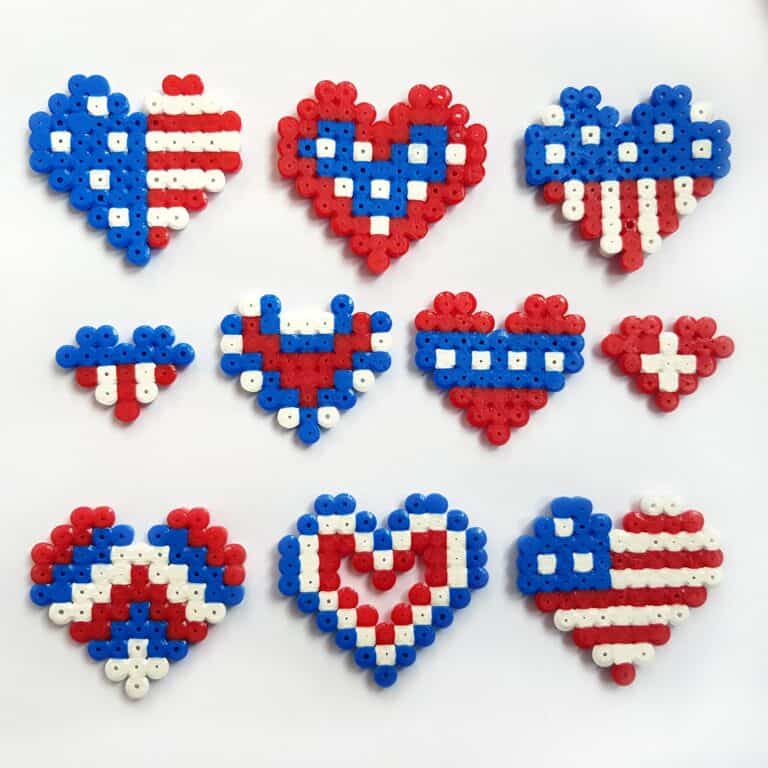 Patriotic Hearts Fuse Bead Patterns