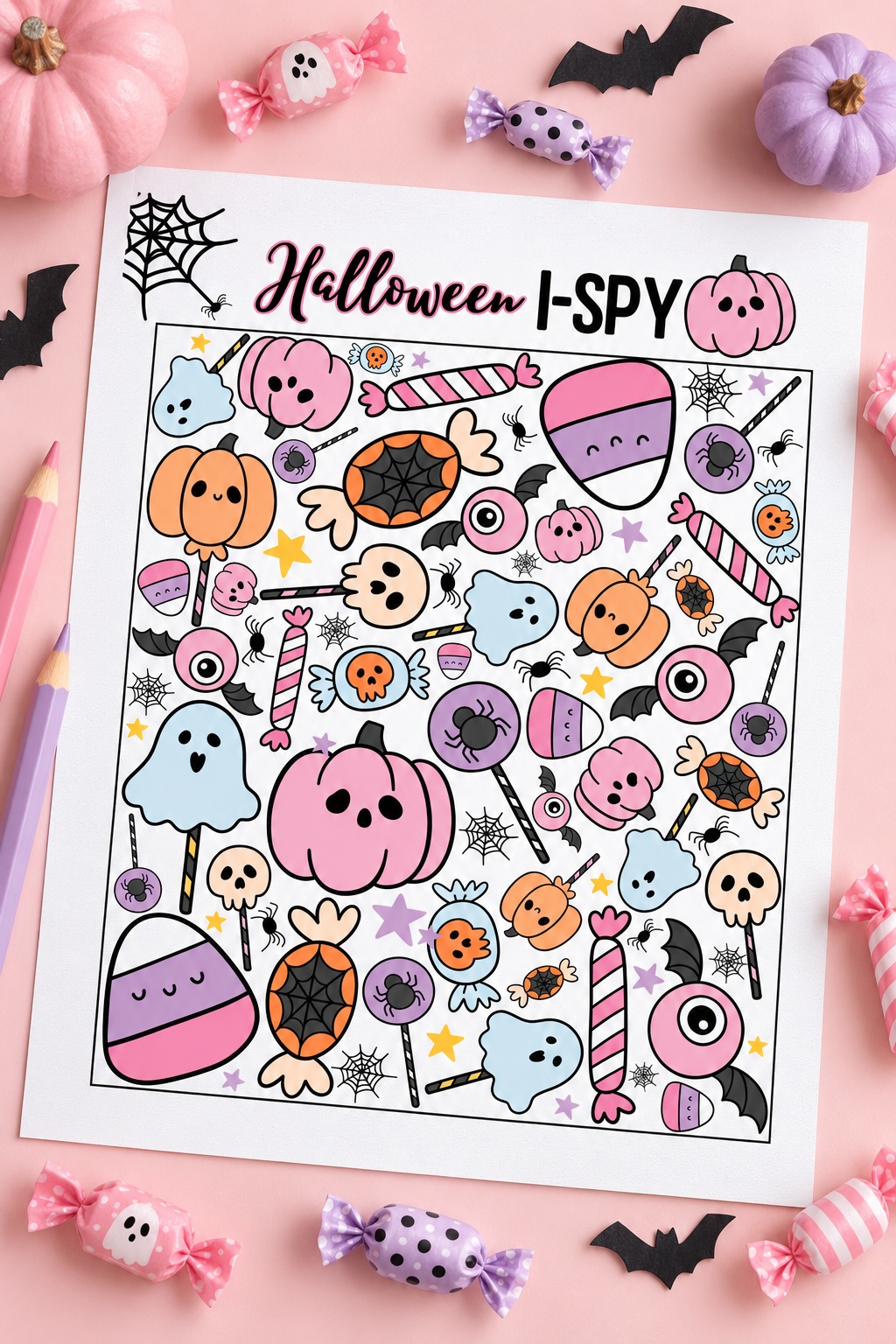 Pink Halloween I Spy Game