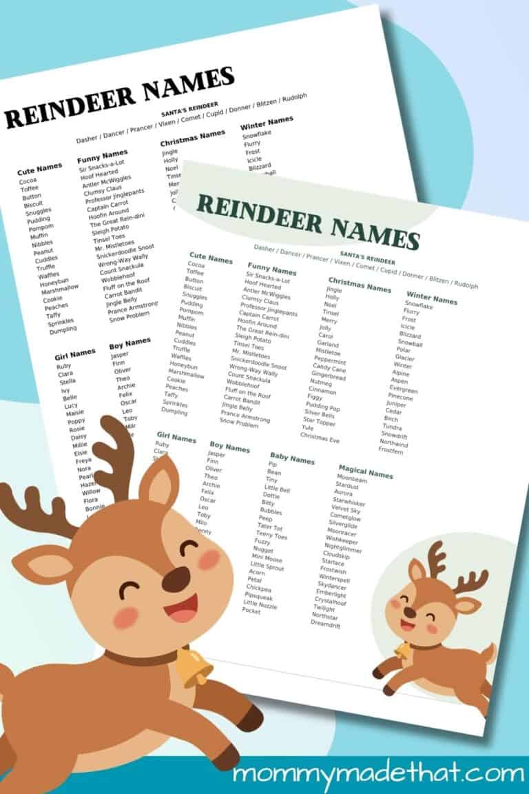 Reindeer Names Printable