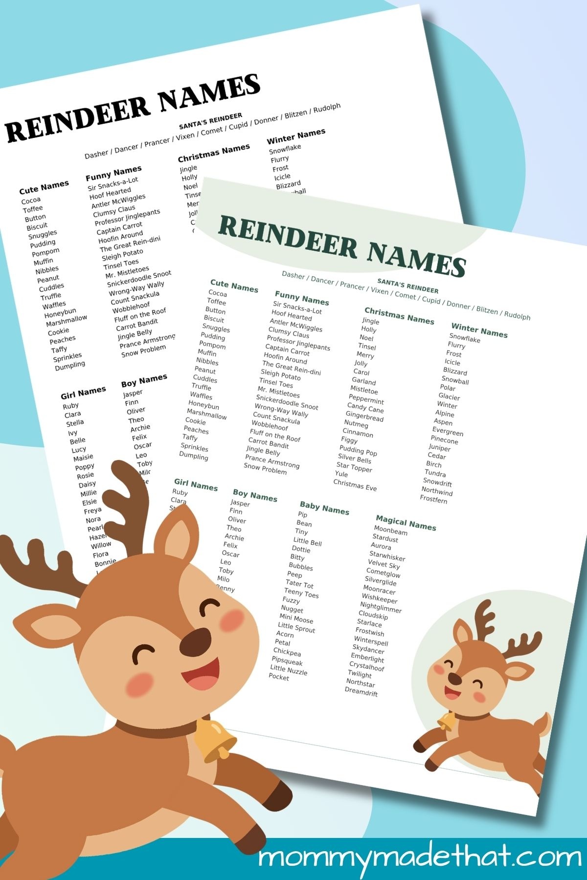 Reindeer Names Printable