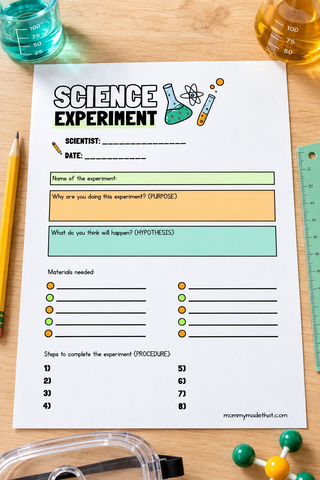 Science Experiment Worksheet