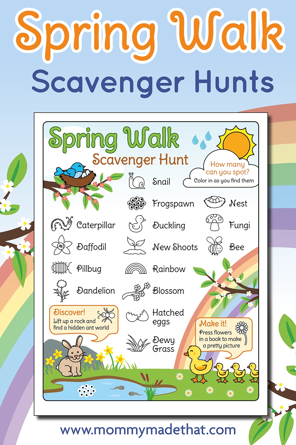 Spring Walk Scavenger Hunt
