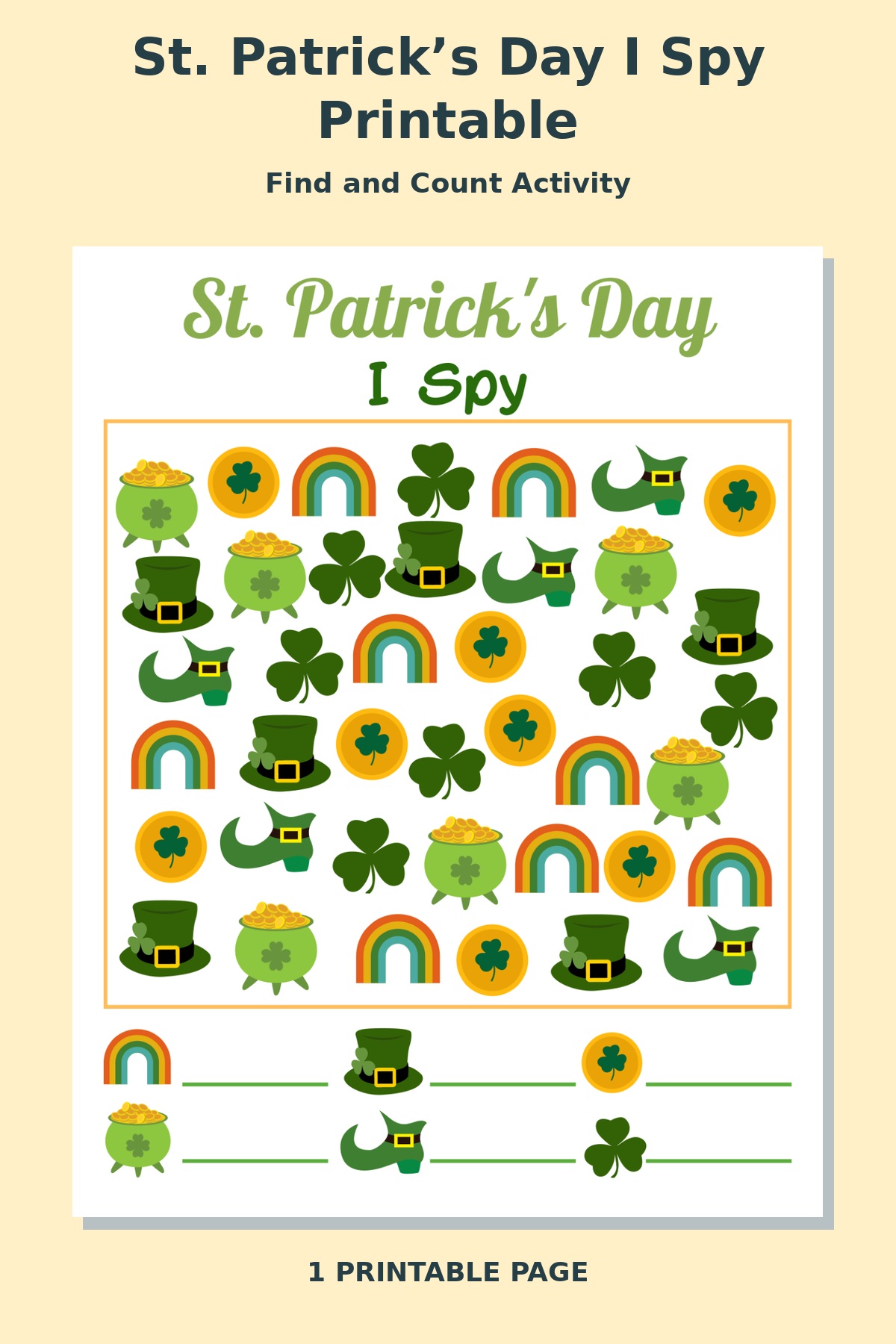 St. Patrick’s Day I Spy Printable