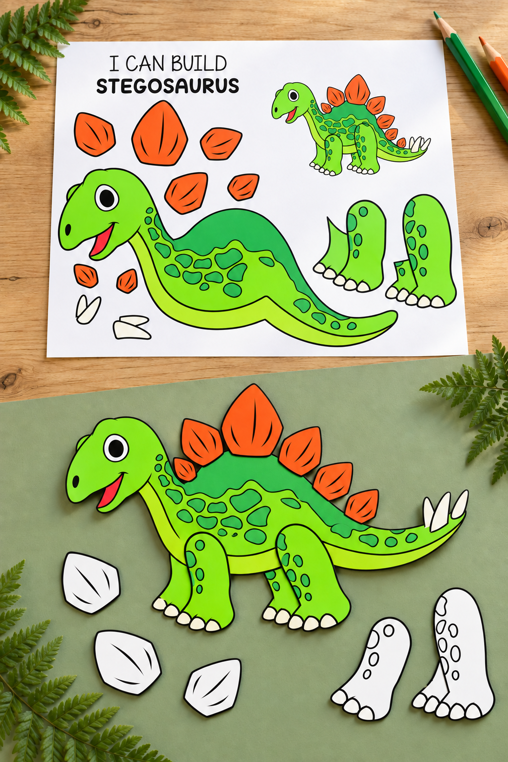 Stegosaurus Cut and Paste Craft
