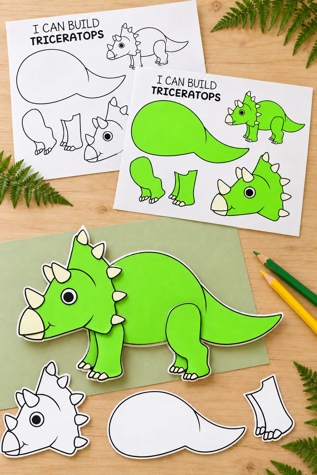 Triceratops Cut and Paste Craft