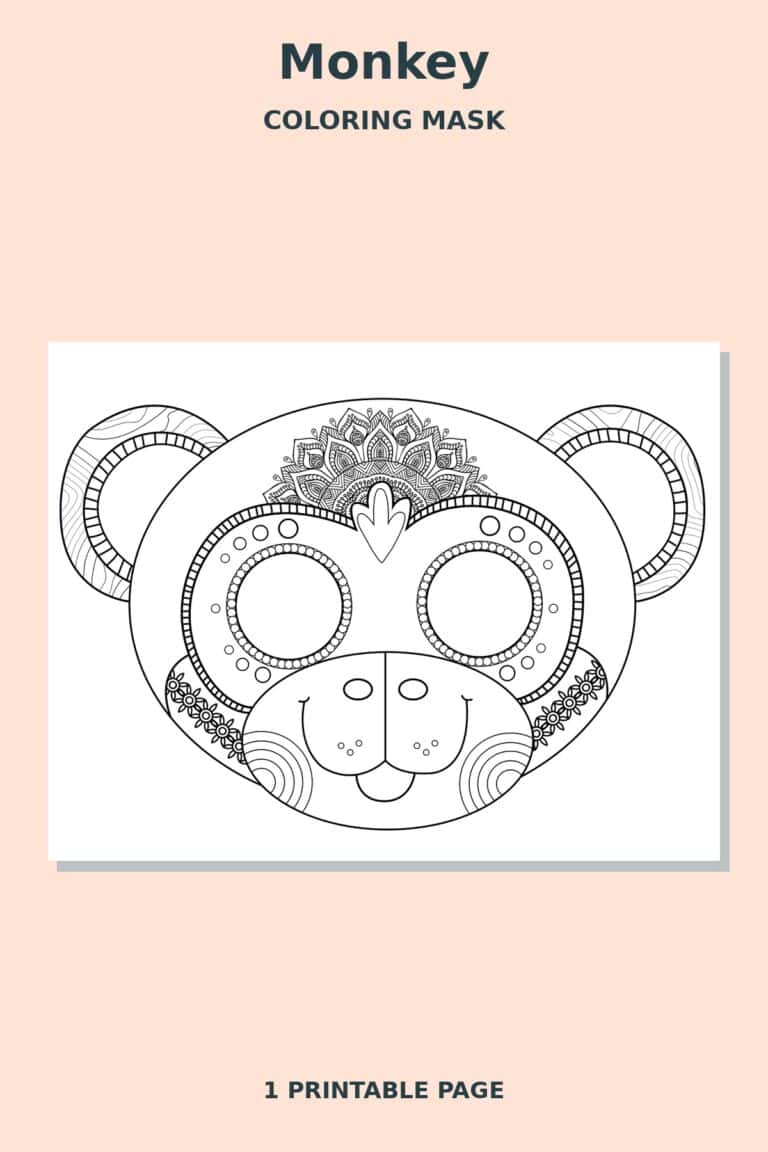 Monkey Mandala Coloring Mask