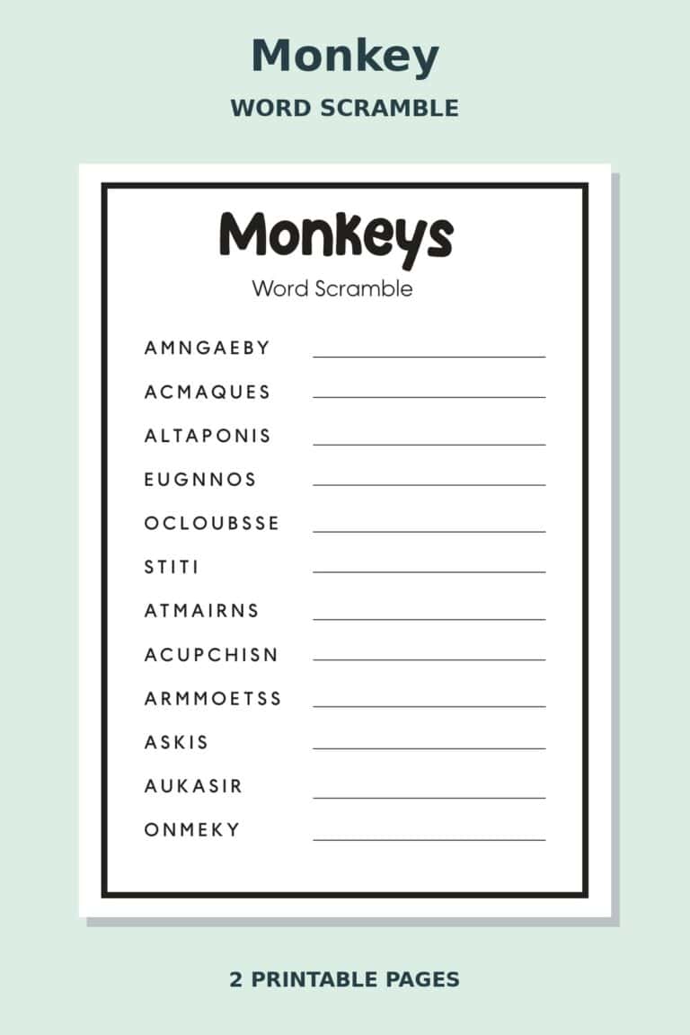 Monkey Word Scramble