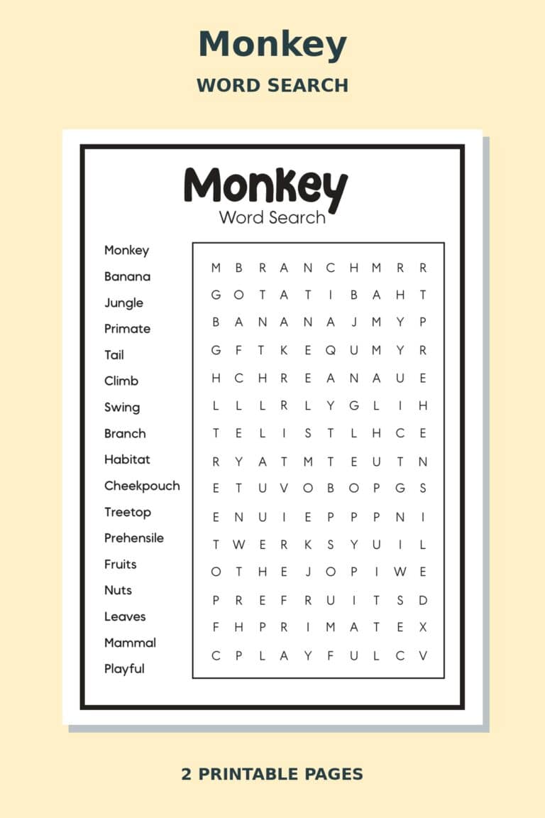 Monkey Word Search
