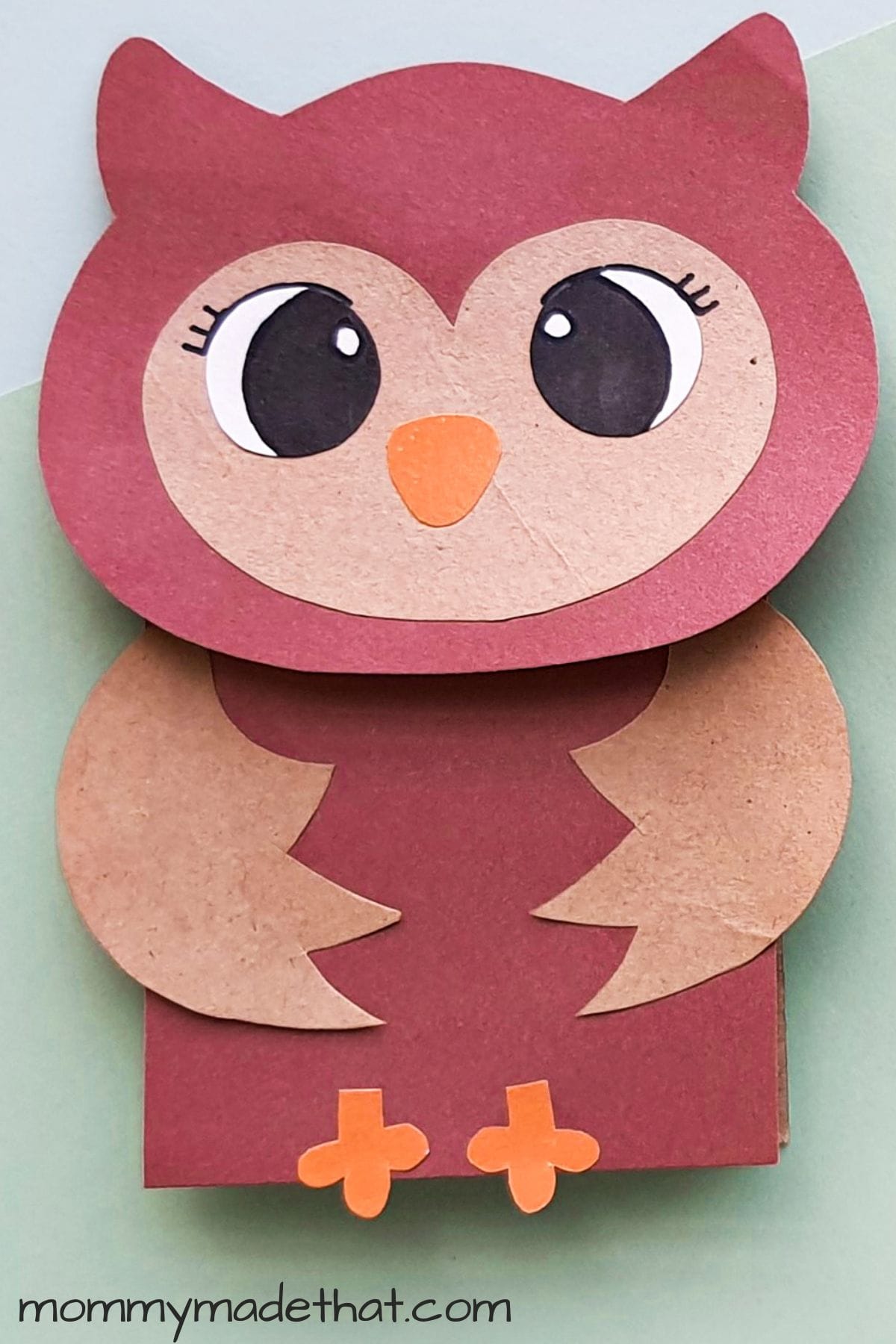paper bag owl puppet