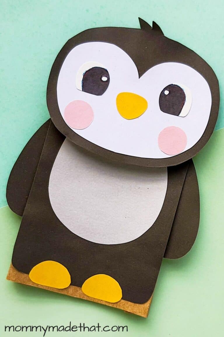 Paper Bag Penguin Puppet